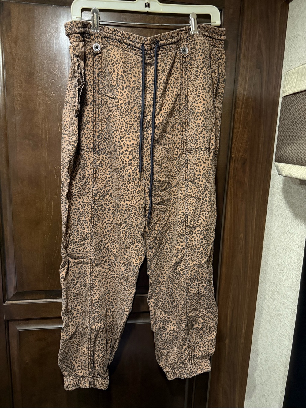 Knox Rose Leopard Print Jogger Pants in Brown and Black